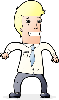 bir insan tarafından çizilmiş sinirli bir iş adamı