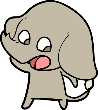 Bir insan tarafından çizilmiş şirin bir fil.