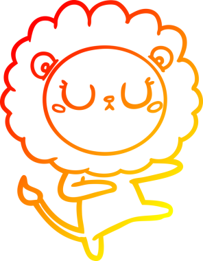 Bir insan tarafından çizilen çizgi film aslanının sıcak çizgi çizimi