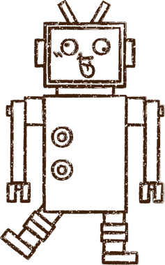 Robot Kömür Bir insan tarafından çizilmiş
