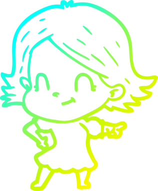 Bir insan tarafından çizilmiş soğuk gradyan çizgi çizimi.