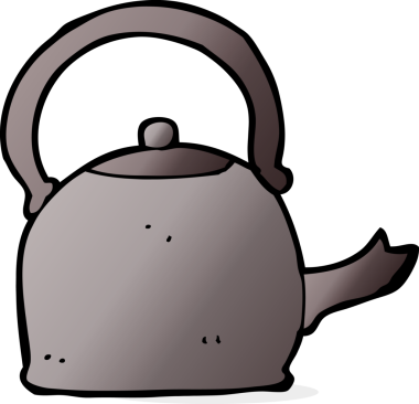 Bir insan tarafından çizilmiş eski bir çaydanlık.