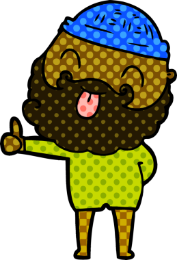 Bir insan tarafından çizilmiş sakallı bir adam.