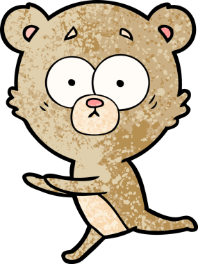 Bir insan tarafından çizilmiş endişeli ayı karikatürü.