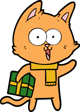 Bir insan tarafından çizilmiş komik çizgi film kedisi.