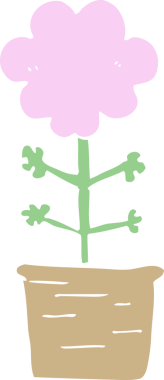 Bir insan tarafından çizilmiş şirin düz renkli karikatür.