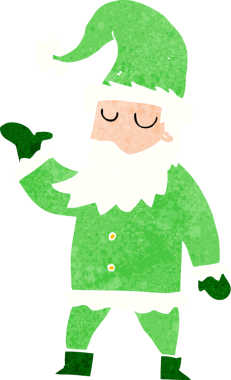 Bir insan tarafından çizilmiş Noel Baba çizgi filmi.