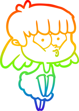 gökkuşağı gradyan çizimi bir insan tarafından çizilmiş bir çizgi film ıslık kızı