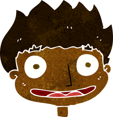 Bir insan tarafından çizilmiş mutlu çocuk çizgi filmi.