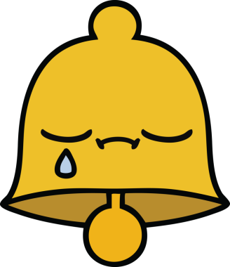 Bir insan tarafından çizilmiş sevimli bir çan karikatürü.
