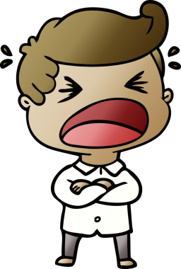 Bir insan tarafından çizilmiş bağıran adam çizgi filmi.