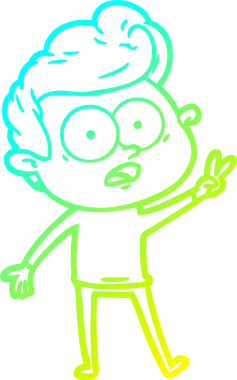 Bir insan tarafından çizilmiş soğuk çizgi çizgi film karakteri.