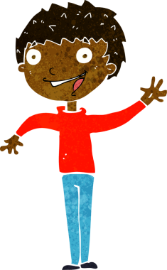 Bir insan tarafından çizilmiş mutlu çocuk çizimi.