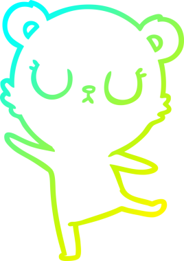 Bir insan tarafından çizilmiş barışçıl bir kutup ayısının soğuk çizgi çizimi.