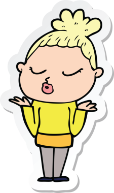 Bir insan tarafından çizilmiş bir karikatür çıkartması.