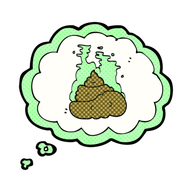 Bir insan tarafından çizilmiş serbest çizim baloncuk karikatür iğrenç kaka