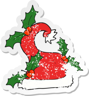 Bir insan tarafından çizilmiş eski, kederli bir karikatür çıkartması.