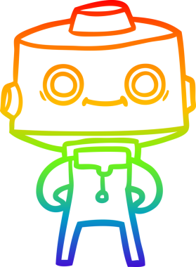 gökkuşağı gradyan çizgisi bir insan tarafından çizilmiş robot çizgi