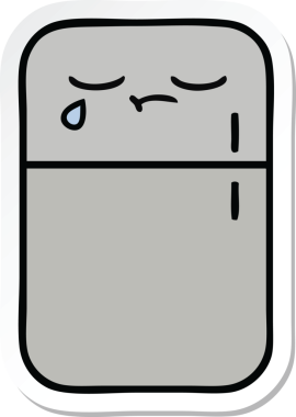 Bir insan tarafından çizilmiş şirin bir buzdolabı etiketi.