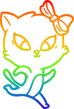 gökkuşağı gradyanı çizimi bir insan tarafından çizilmiş çizgi film kedisi