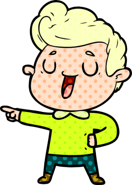 Bir insan tarafından çizilmiş mutlu çizgi film adamı.