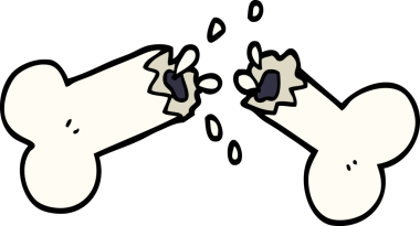 Bir insan tarafından çizilmiş kırık bir kemik.