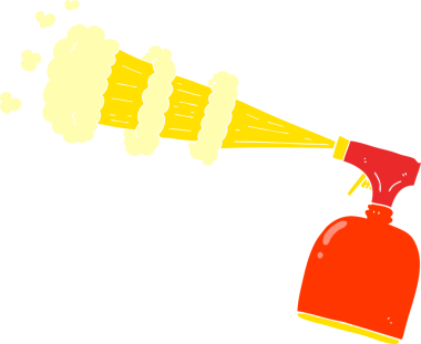 Bir insan tarafından çizilmiş sprey şişesinin düz renk çizimi