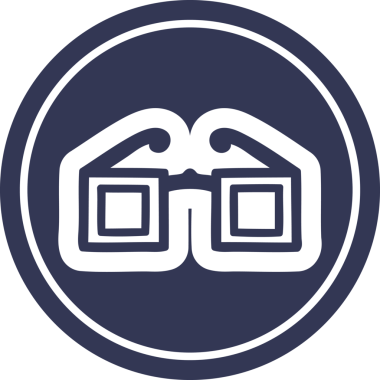 Bir insan tarafından çizilmiş kare gözlük dairesel simgesi