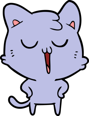 Bir insan tarafından çizilmiş çizgi film kedisi.