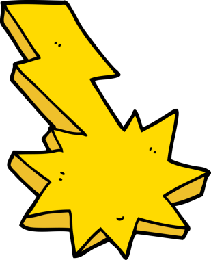 Bir insan tarafından çizilen karikatür yıldırımı