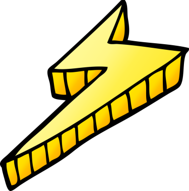 Bir insan tarafından çizilmiş karalama dekoratif yıldırım