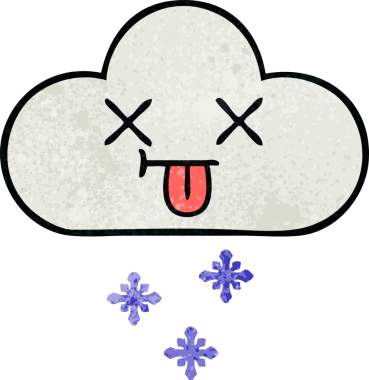 Bir insan tarafından çizilmiş bir kar bulutunun retro grunge dokusu