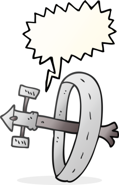 Bir insan tarafından çizilmiş serbest konuşma balonu çizgi film uzay istasyonu