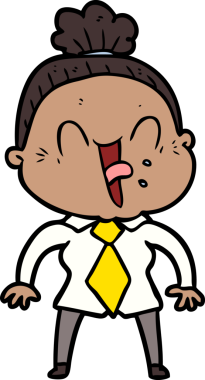 Bir insan tarafından çizilmiş mutlu yaşlı kadın çizgi filmi.