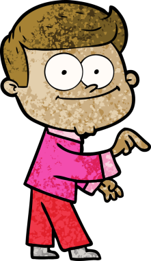 Bir insan tarafından çizilmiş mutlu bir adam.