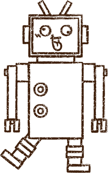 Robot Kömür Bir insan tarafından çizilmiş