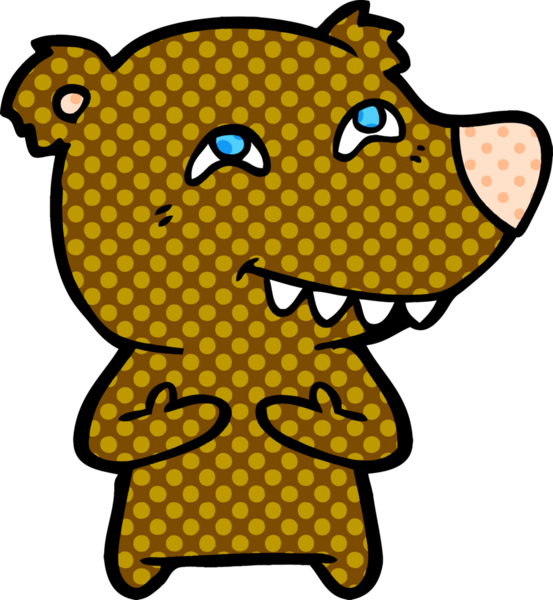 Bir insan tarafından çizilmiş bir çizgi film karakteri.