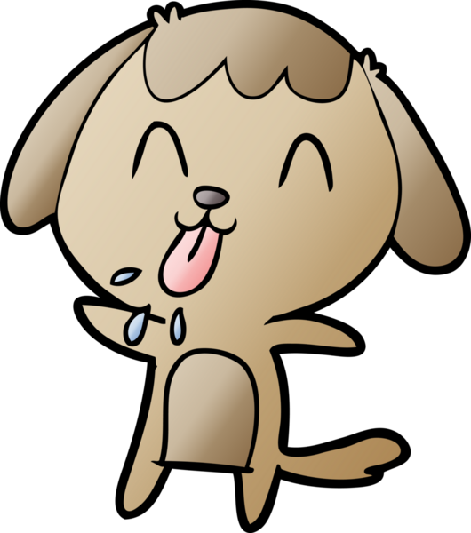 Bir insan tarafından çizilmiş şirin bir çizgi film köpeği.