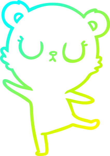 Bir insan tarafından çizilmiş barışçıl bir kutup ayısının soğuk çizgi çizimi.