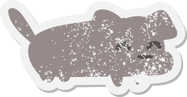 Bir insan tarafından çizilmiş küçük köpek grunge etiketi.