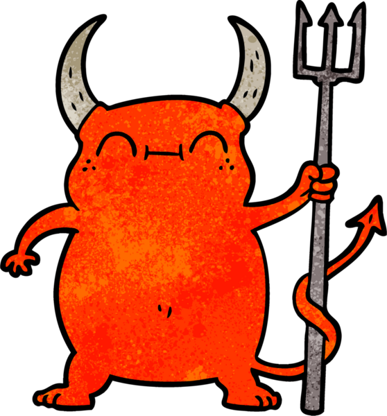 Bir insan tarafından çizilmiş küçük şeytan.