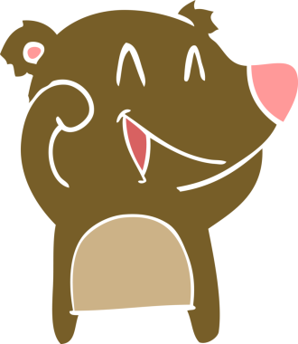 Gülen ayı düz renkli çizgi film bir insan tarafından çizildi.