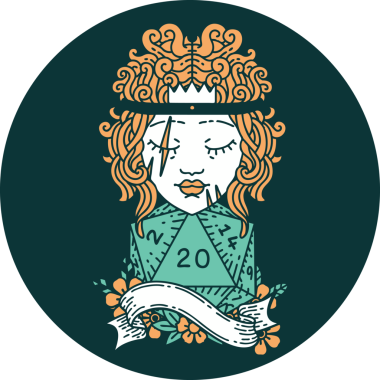 Bir insan tarafından çizilmiş 20 zarlı insan barbar simgesi.