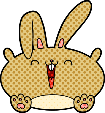 Bir insan tarafından çizilmiş çizgi film tavşanı