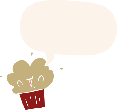 Bir insan tarafından çizilmiş, konuşma baloncuklu çizgi film keki.