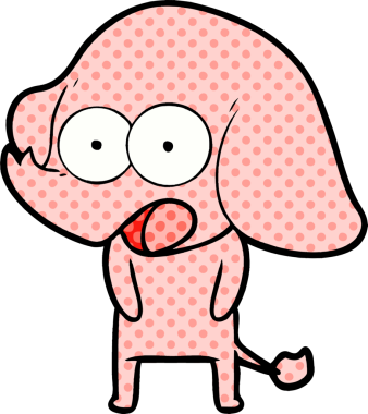 Bir insan tarafından çizilmiş şirin bir fil.