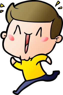 Bir insan tarafından çizilmiş heyecanlı bir çizgi film.