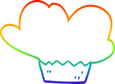 Gökkuşağı gradyan çizgisi bir insan tarafından çizilmiş bir kek.