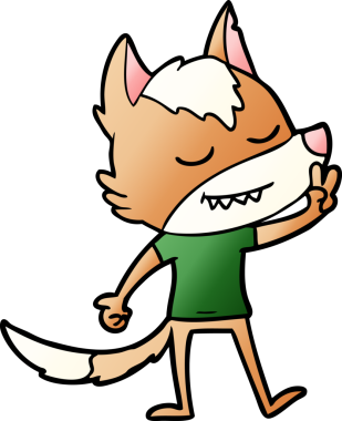 Bir insan tarafından çizilmiş tilki çizgi film karakteri