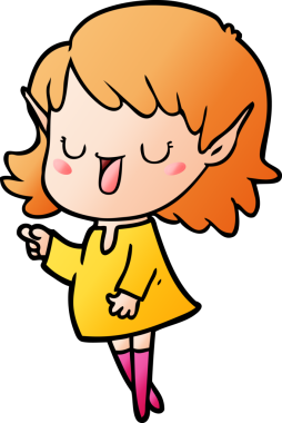 Bir insan tarafından çizilmiş bir elf kızı.